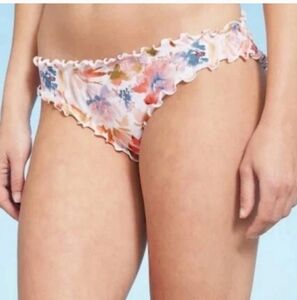 Floral Cream Orange Bikini Bottoms